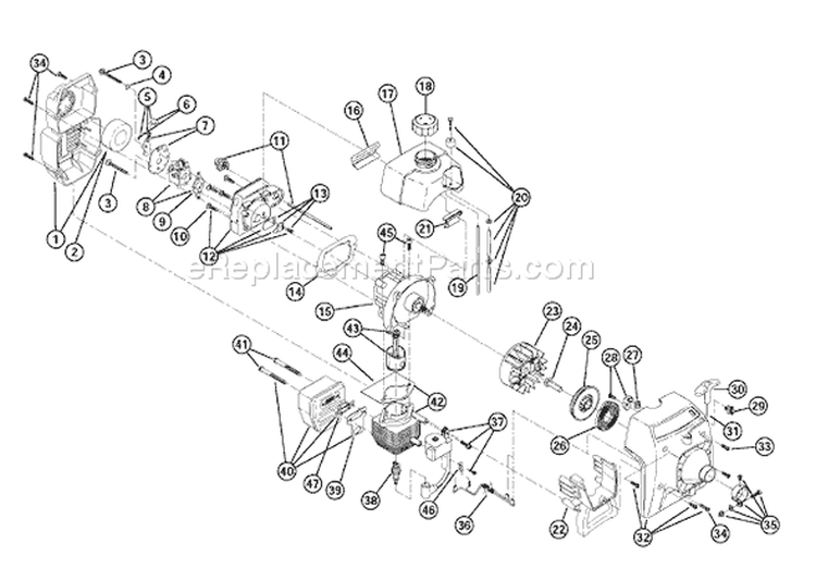 Page B Diagram and Parts List for YM300 41BDY30G401 Yard Man Trimmer